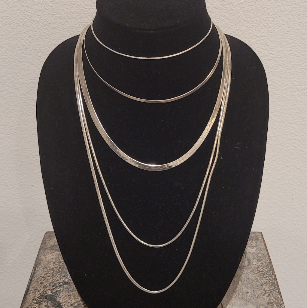 Luv Aj 5 Tiers Chain Necklace Sterling Silver New